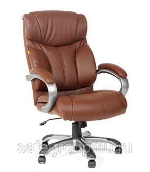 Кресло CHAIRMAN 435 (CH-435) (кожа) цвет коричневый