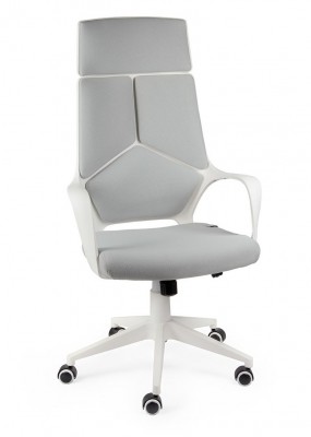 Кресло офисное IQ белый пластик/серая ткань