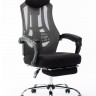 Кресло 007 NEW черный пластик/черная ткань/черная сетка