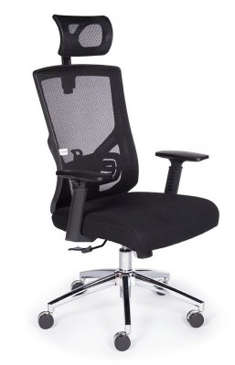 Кресло офисное Гарда черный пластик/черная сетка/черная сидушка