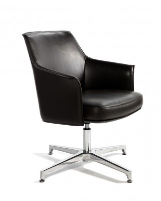 Кресло офисное Бордо CF темно коричневая кожа