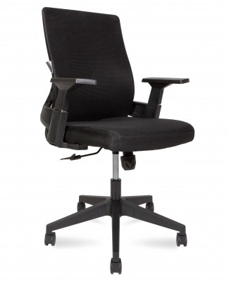 Кресло офисное Terra LB черный пластик/черная сетка/черная ткань