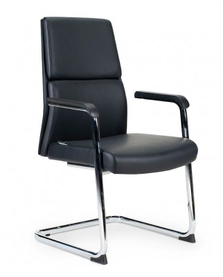 Кресло офисное Лондон CF черный+черные вставки экокожа